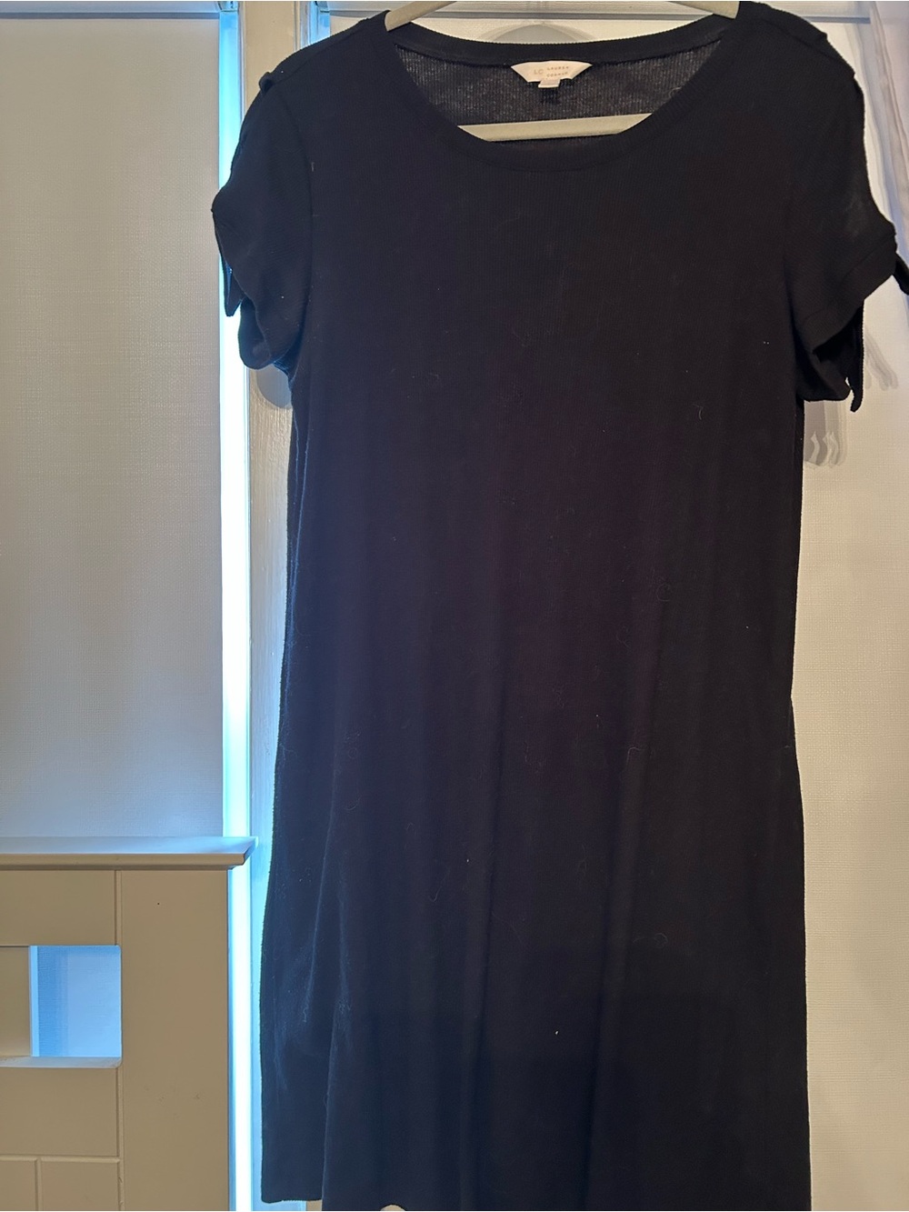 Black Short Sleeve Shift Top - Unbranded